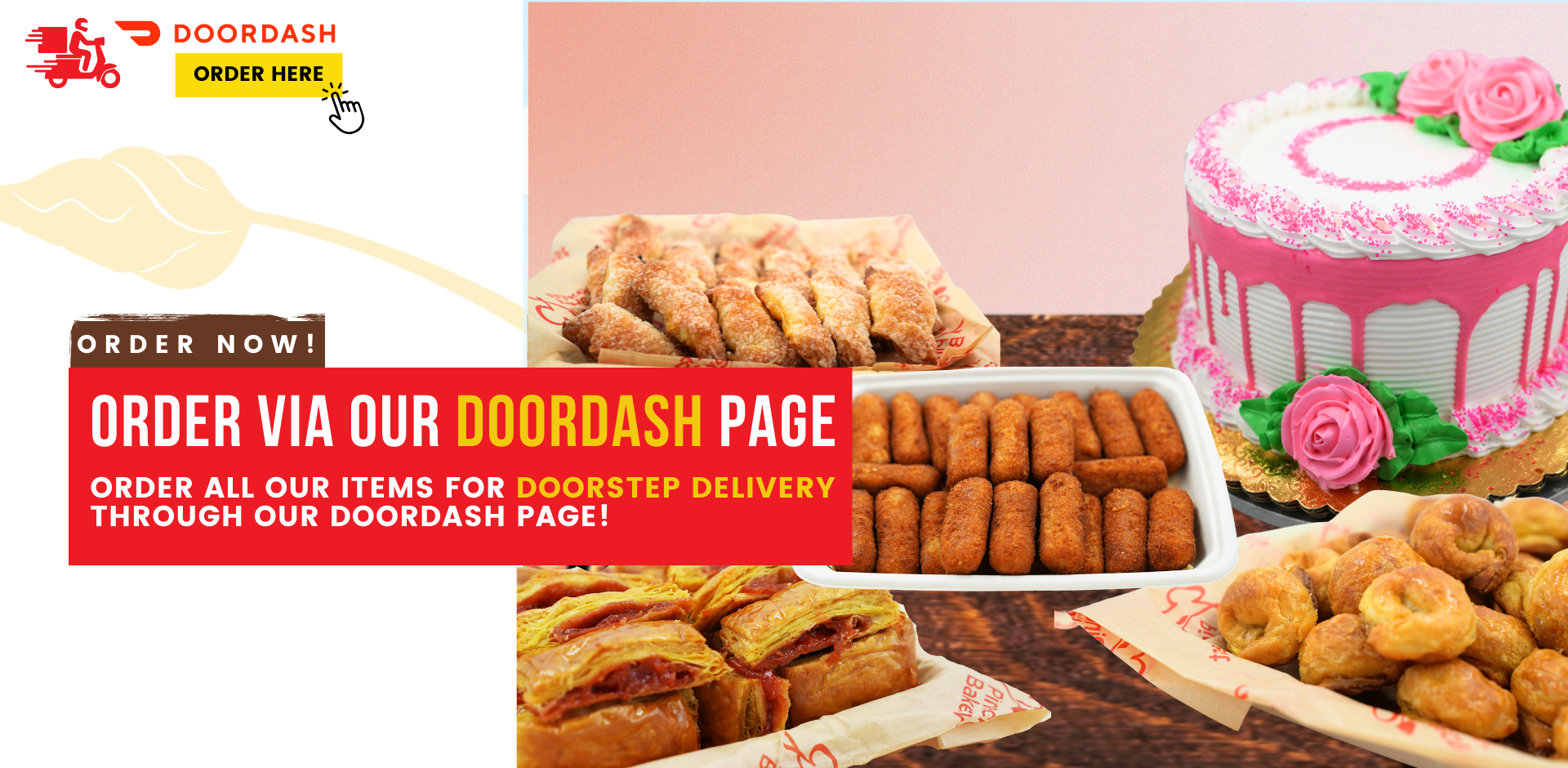 order now! Order via our DoorDash page. Order all our items for doorstep delivery through our Doordash page!