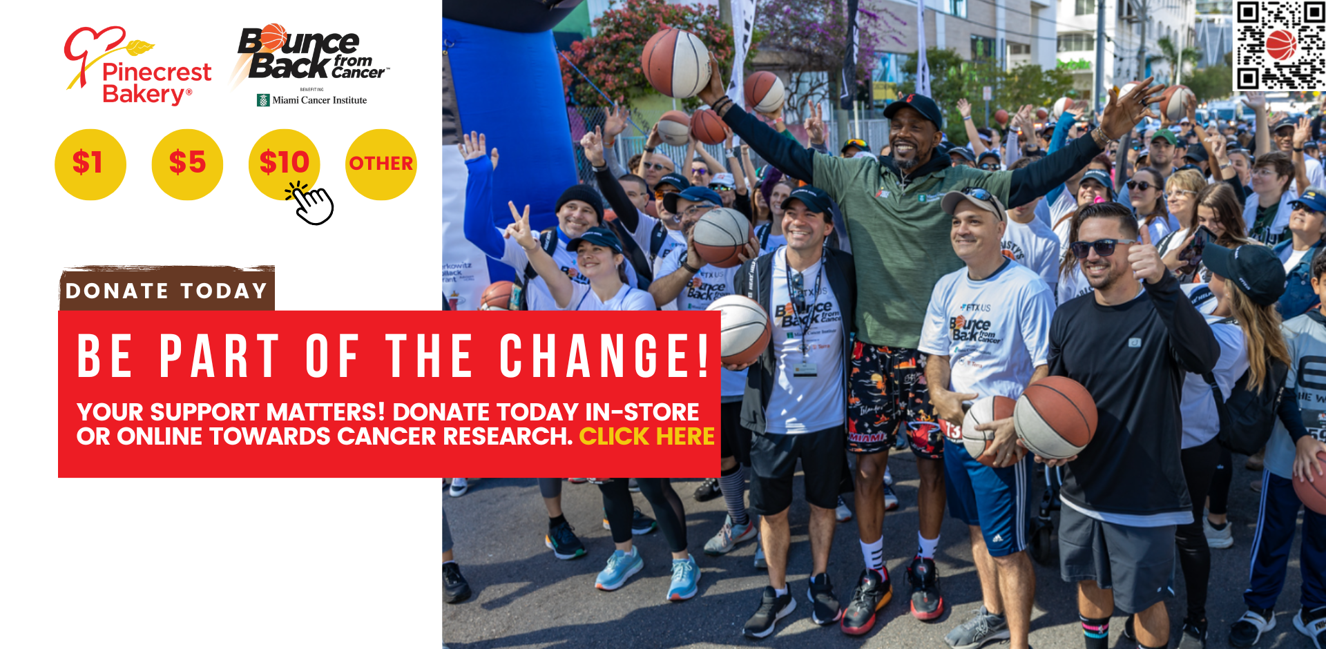 donate today. Be part of the change! Your support matters! Donate today in-store or online towards cancer research. Click here