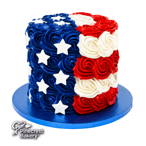 4th of July American Flag Buttercream Cake