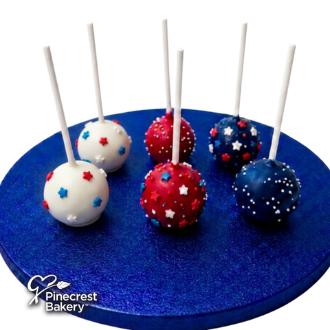 4th of July Cake Pops with Sprinkles