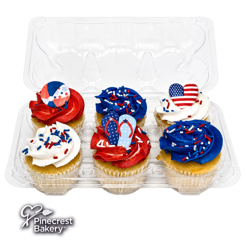 4th of July: Cream Filled Cupcakes 6-Pack