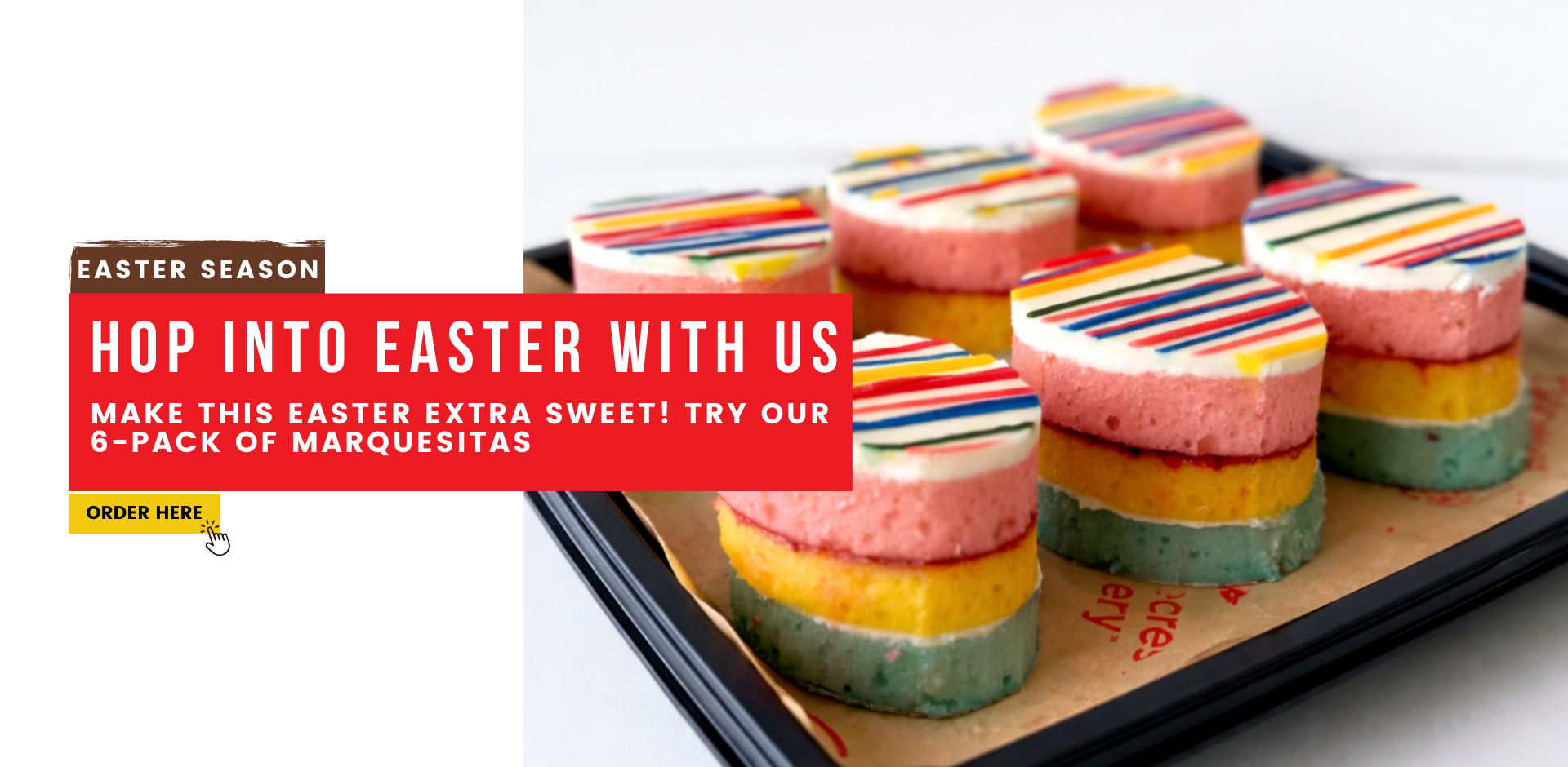 Easter season. Hop into Easter with us. Make this Easter extra sweet! Try our 6-pack of Marquesitas. Order Here