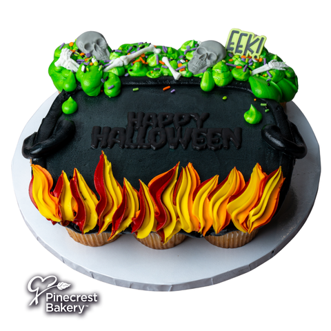 Halloween: Spooky Cauldron Cupcake Cake (Filled)
