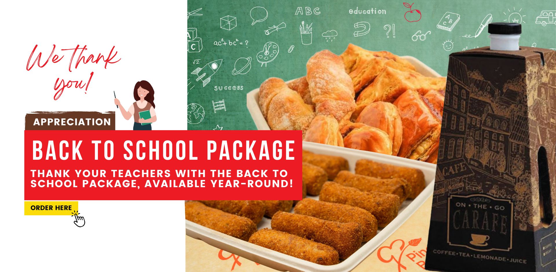 We thank you. appreciation. back to school package. Thank your teachers with the Back to School Package, available year-round! Order Here