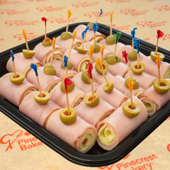 Party Platter: Rolls of Ham, Cheese, Olive