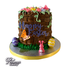 Easter Flower Basket Buttercream Cake